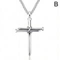 Nail Cross Necklace Mens Gold Silver Black Cross Pendant Chain Necklace Punk Vintage Hip Hop Night Club Party Jewelry for Men Boys E5W4