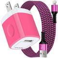 iPhone Charger AILKIN Charger Block with Lightning Cables 6ft Charging Cords USB Charger Adapter Fast Charging Station Power Base Phone Charger Blocks for iPhone Wall Charger Plug Rose