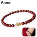 Feng Shui Wealth Bracelet Buddha Gourd Cinnabar Crystal Bracelet GX E9S9