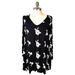 Free People Dresses | Free People Embroidered Roses Black Key Hole Back Baby Doll Dress Emma Austin | Color: Black/White | Size: M