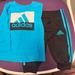 Adidas Matching Sets | Black And Blue Adidas T-Shirt And Track Pant Set | Color: Black/Blue | Size: 3mb