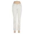 Kensie Jeggings - High Rise Straight Leg Boyfriend: White Bottoms - Women's Size 28 - Light Wash