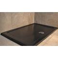 Diamond Low Profile 35mm Rectangle Central Waste Stone Resin Black Matt Shower Tray Various Sizes Inc FREE Shower Waste (1100x800)