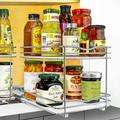 LYNK PROFESSIONAL® Pull Out Spice Rack Organizer for Cabinet - 2 Tier, Chrome Steel in Gray | 8.5 H x 8.3 W x 12.3 D in | Wayfair 430722DS