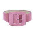 Women's Pink / Purple Suede Square Buckle Belt - Blush Pink Large Beltbe