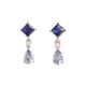 Women's Silver / Blue / White Ori Earrings In Blue Sapphire & Diamond Juvetti
