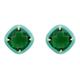 Women's Black / Gold / Green Enamel & Emerald Gemstone Cushion Stud Earrings Gold Latelita