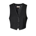 Women's Uma Fashion Black Short Suit Vest Medium Aggi