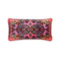 Pink / Purple / Gold Pink Rose Kaleidoscope Velvet Oblong Cushion Susi Bellamy