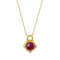 Women's Gold / Red Esther Ruby And Pearl Pendant Necklace Ottoman Hands