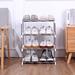 Rebrilliant 6 Pair Stackable Shoe Rack Plastic/Metal in White | 14.6 H x 17.2 W x 10.3 D in | Wayfair D903909940E243BE9B8CC617695B8178