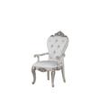 Side Chair - Rosdorf Park Jassiel 25 inches Wide Tufted Polyester Side Chair Wood/Polyester in Brown/White | 42 H x 25 W x 25 D in | Wayfair