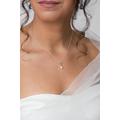 Small Delicate Pearl Bridal Necklace Jewellery, Teardrop Wedding Earrings Necklace Set, Crystal And