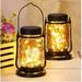 YouLoveIt 2-PACK Solar Lantern Lights Hanging Solar Lights Outdoor Waterproof Fairy Lights Solar Lanterns Decorative Solar Lantern Table Lampfor Patio Garden