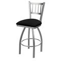 Holland Bar Stool 25 in. Contessa Swivel Outdoor Counter Stool with Breeze Black Seat Stainless Steel