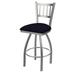 Holland Bar Stool 36 in. Contessa Swivel Outdoor Bar Stool with Breeze Sapphire Seat Stainless Steel