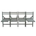 GZXS Home Patio Outdoor Wood Foldable Dining Chairs 4-Pcs Set Gray Finish