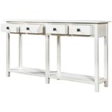 GZXS Rustic Brushed Texture Entryway Table Console Table With Drawer And Bottom Shelf For Living Roomï¼ˆIvory Whiteï¼‰