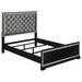 Coaster Furniture Eleanor Silver and Black Upholstered Tufted Bed