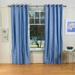 Light Blue Ring / Grommet Top Velvet Curtain / Drape / Panel - Piece