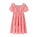 NKOOGH Party Dresses Toddler Wedding Dress Girls Toddler Kids Neck Short Sleeves Casual Soild Maxi Dress Dress