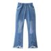 Baby Deals Spring Savings!Flare Jeans Girls Baggy Bootcut Jeans for Girls Plus Size Jeans for Kids Girls Bell Pants Fashion Cute Sweet Boe Trousers Jeans Girls Bell Bottom Jeans Clearance