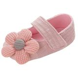 0-3 Months Baby Girls Shoes Infant Mary Jane Flats Princess Wedding Dress Baby Sneaker Shoes Toddler Kid Baby Girls Princess Cute Toddler Flowers Soft Sole Solid Color Shoes Pink