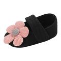 0-3 Months Baby Girls Shoes Infant Mary Jane Flats Princess Wedding Dress Baby Sneaker Shoes Toddler Kid Baby Girls Princess Cute Toddler Flowers Soft Sole Solid Color Shoes Black