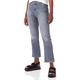 7 For All Mankind Women's HW Kick Slim Illusion with Worn Out Hem Jeans, Grey, 31W / 31L