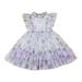 Summer Dresses Girls And Toddlers Short Sleeve Casual Dresses Casual Print Purple 5Y