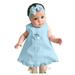 Toddlers And Baby Girls Dress Sleeveless Mini Dress Casual Print Blue 80