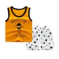 TAIAOJING Baby Girl Summer Outfit Clothes Set Boys Short Sleeve Letter Tops T Shirt Shorts 2PCS Sets Outfits For Children Clothes Outwear New Children s Tank Set For 18-24 Months