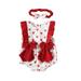 Mikilon Valentine s Day Baby Girls Cute Print Rompers+Bow-knotHeadband Two-piece Set Pajama Onesie for Baby Girls 6-12 Months White on Discount