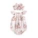 ZMHEGW Toddler Outfits For Girl Baby Easter Day Bunny Printed Bodysuit Romper Headbands Sets