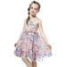 NKOOGH Long Elegant Dress for Women Flower Girls Dresses Toddler Dress Summer Sleeveless Floral Prints Princess Dress Chiffon Bohemian Dress Fashion