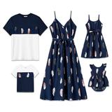 PatPat Family Matching Outfits Mommy and Me Cami Dresses and Short-sleeve Tee Sets Toddler Girl: 4-5 Years