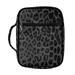 Diaonm Black Leopard Print Bibble Covers for Women Girls Bible Case Portable Book Pen Bookmark Storage and Organizer Tote Zipper Case for Outdoor Prayer and Study Church Bag
