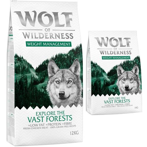 12 + 2 kg gratis! 14 kg Wolf of Wilderness Trockenfutter - Explore The Vast Forests - Huhn...