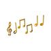 1 Set/6PCS DIY Acrylic Art Sticker Music Note Pattern Mirror Surface Wall Sticker Mural Decoration for Home Bedroom Office (Golden)