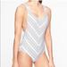 Athleta Swim | Athleta One Piece Swim Suit | Color: Black/White | Size: 32 B/C