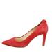 Michael Kors Shoes | Michael Kors Red Suede Slip On Pump Pointed Toe Stiletto Shoes Size 6 M | Color: Red | Size: 6