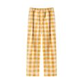 QINGGANGLING999 Lounge Pants Women's Cotton Flannel Pajama PJ Pants Bottoms with Pockets Bottoms Trousers (Color : Yellow, Size : Medium)