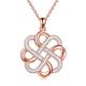 YFN Celtic Knot Necklace Sterling Silver Opal Celtic Knot Pendant Jewellery Gifts for Women Girls (Celtic Knot Rose Gold)