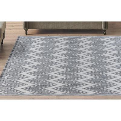 Teppich KAYOOM "Sarai 225", grau (grau, weiß), B:160cm H:6mm L:230cm, Polyester, Teppiche, Flachgewebe Image