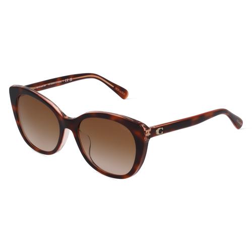 Coach HC8365U Damen-Sonnenbrille Vollrand Butterfly Acetat-Gestell, braun