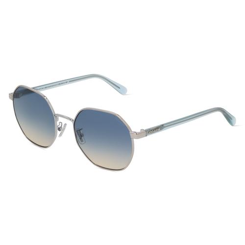 Coach HC7147 Damen-Sonnenbrille Vollrand Achteckig Metall-Gestell, silber