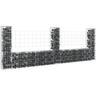 Maison Chic - Panier de gabion Mur en gabion Clôture de gabion en forme de u avec 3 poteaux Fer