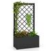 Costway 44 Inch Metal Raised Garden Bed with Trellis-Black