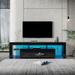 78''L Modern Gloss Remote Control 20 Colors LED TV Stand with 1 Big Drawer&5 Shelf&Multi-Storage Compartments for 80 inch TV