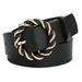 Fsqjgq Belts for Women Elastic Waistband Baseball Belt Women Belts Fashion Softleather Belts with O Ring Buckle Female